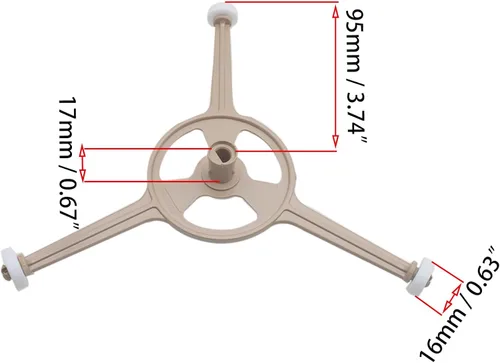 Vista 2 de Anillo giratorio de triple brazo para microondas, anillo giratorio, bandeja de soporte para placa de vidrio de 10.0 pulgadas para horno