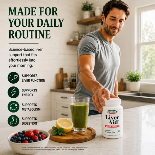 Vista 5 de LIVERITE Ayuda hepática con cardo mariano 60 cápsulas, suplemento de apoyo hepático con aminoácidos, colina, cardo mariano y vitamina B12 - Apoya