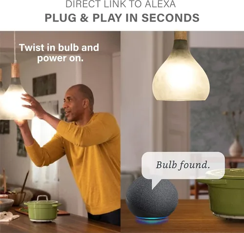 Vista 5 de Sengled Bombilla Alexa, emparejamiento automático S1 con dispositivos Alexa, bombillas que cambian de color, bombillas inteligentes que funcionan