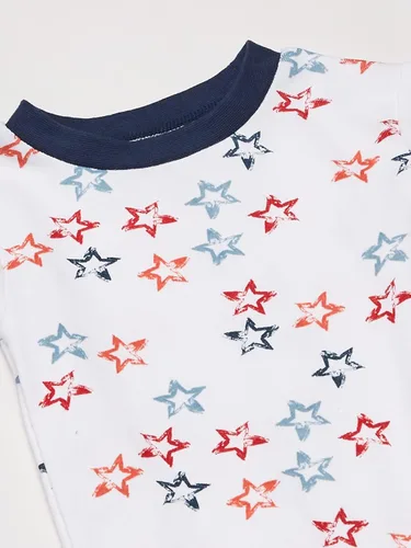 Vista 3 de Burts Bees Baby Pijama para bebé conjunto de pijama de 2 piezas 100 algodón orgánico camiseta patriótica y pantalones cortos 12 años Camiseta