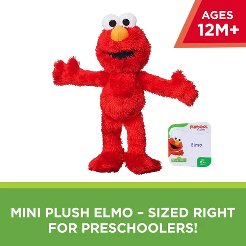 Vista 2 de Sesame Street Mini muñeca de Elmo de peluche: juguete Elmo de 10 pulgadas para niños pequeños y preescolares, juguete para niños de 1 año en adelante