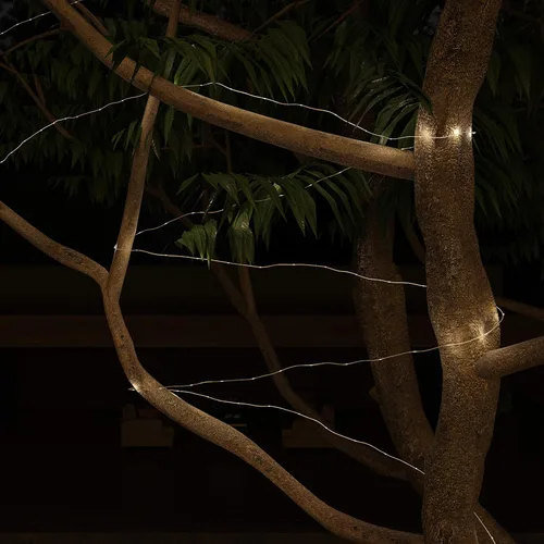 Vista 5 de Pure Garden 100 luces de hadas alimentadas por energía solar, blanco cálido
