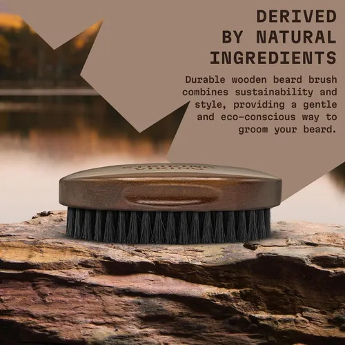 Vista 3 de Striking Viking - Cepillo para barba para hombre, 4.3 pulgadas, mango de madera de haya, color marrón