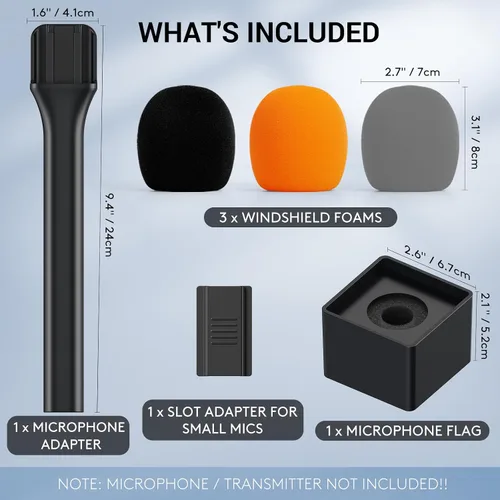 Vista 2 de TONOR Adaptador de mano para micrófono de entrevista, mango de micrófono inalámbrico para Lavalier, compatible con Rode, DJI y All Lav Mic, soporte