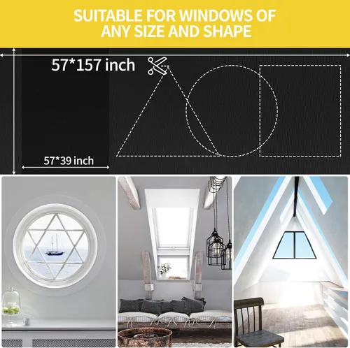 Vista 5 de Cortinas opacas portátiles, persianas temporales 100% opacas para ventanas de dormitorio, cobertura adicional para viajes, guardería, caravana