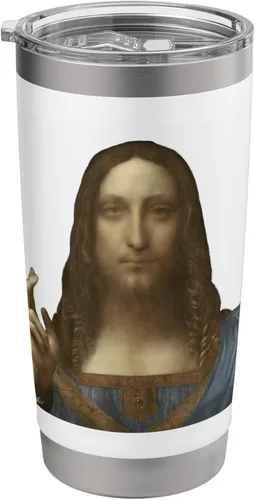 Vista 8 de Salvator Mundi by Leonardo da Vinci (1500) Stainless Steel Insulated Tumbler