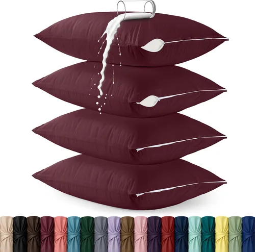 Vista 12 de Utopia Bedding Protector de almohada impermeable, con cremallera, paquete de 2, beige, estándar, funda de almohada a prueba de chinches, de 20 x 26