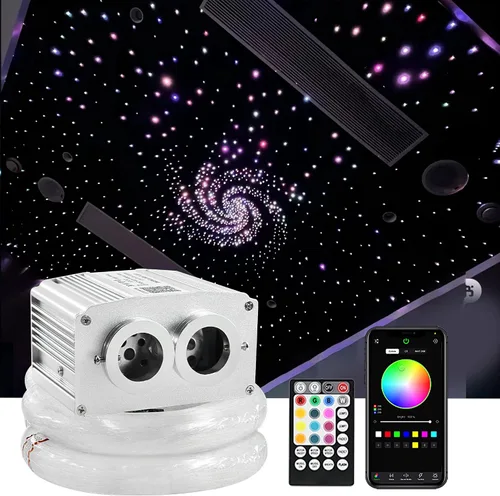 Vista 16 de ATOKEE Kit de Luminarias de Techo de Estrellas de 10W 150pcs 0.076cm 1.98m, Luces de Fibra Óptica con Efecto de Estrellas y Sonido Activadas