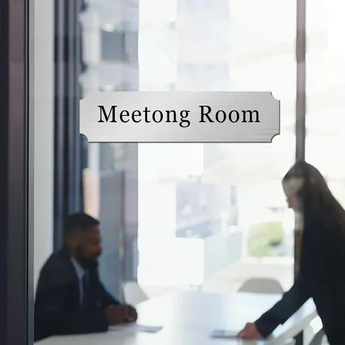 Vista 5 de Placa de identificación personalizada grabada para puerta o pared, placa de identificación personalizada para puerta de oficina con adhesivo