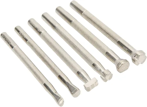 Vista 2 de 6 Pcs Leather Stamping Tools Set, Stainless Steel Leather Stamp Punch, Professional Leather Crafting Tools with Flat Bottom for Accurate Printing