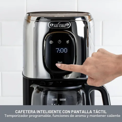 Vista 3 de All-Clad, Majestuo - Cafetera de acero inoxidable, función de mantener el calor, 1000 vatios, temporizador programable, tanque de agua extraíble