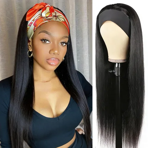 Vista 26 de XSY: Peluca de diadema de cabello humano de onda profunda sin pegamento, sin encaje frontal, peluca de diadema rizada, lista para usar y llevar