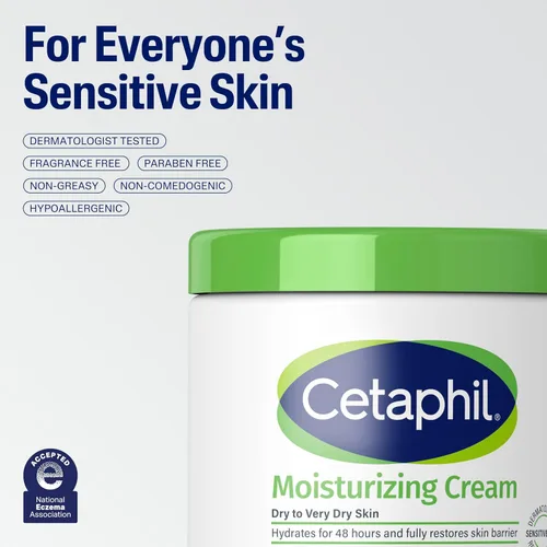 Vista 8 de Cetaphil Hidratante facial y corporal, crema hidratante para piel seca a muy seca, sensible, paquete de 12 unidades, sin fragancia, no comedogénica