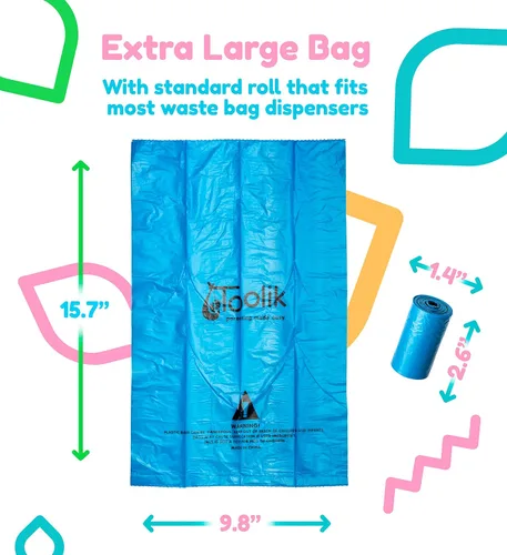 Vista 3 de Toolik - Dispensador de bolsas de pañales desechables sin perfume (8 rollos - 120 bolsas)