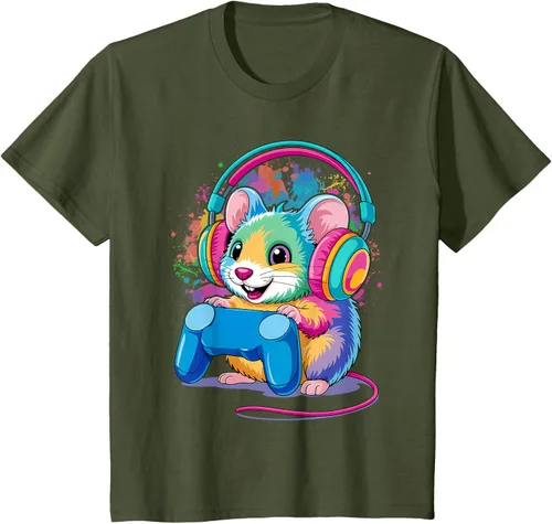 Vista 9 de Mouse Gaming Animal Video Games Funny T-Shirt