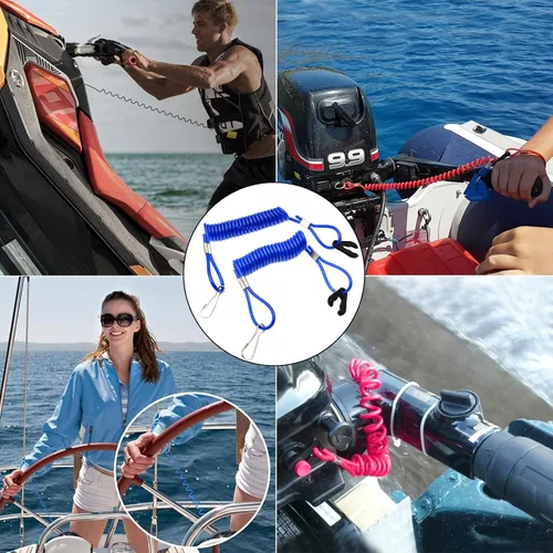 Vista 2 de 2 unids fuera de borda de encendido del motor de emergencia PWC Jet Ski WaveRunner Key Lanyard Stop Kill Switch Seguridad para Yamaha