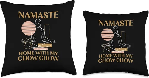 Vista 3 de Message Dog Owner Chow Owner Fur Mom Dog Parent Namaste Home Chow Sayings Dog Lover Quotes - Almohada para mascotas, 16 x 16 pulgadas, multicolor