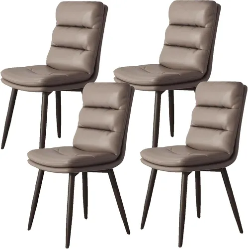 Vista 15 de Upholstered Dining Chairs Set of 4, Leather Kitchen Chair with Metal Legs, Dining Room Kitchen Chair with Back for Brown