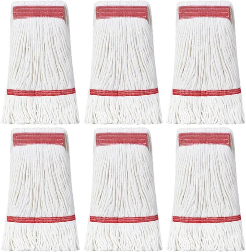 Vista 9 de Eccliy - Juego de 6 cabezales de repuesto para trapeador de 18 onzas, color azul, naranja Heavy Duty Commercial Refills, Washable Cotton String