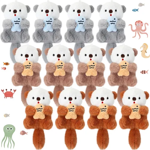 Vista 11 de Chalyna 12 Piezas Lindo Juguete de Animal de Peluche de 4 Pulgadas Mini Peluche Sirena Tigre Tortuga Cachorro Cerdo Alpaca Gato Adornos Muñeca