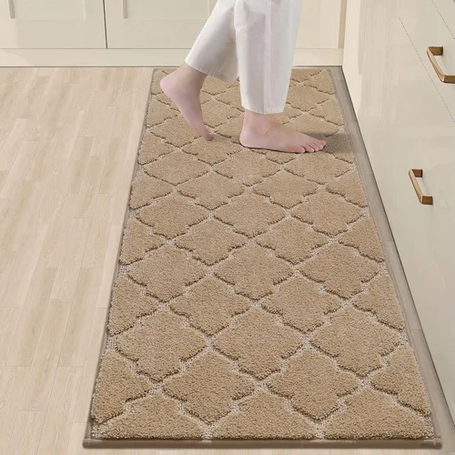 Vista 25 de COSY HOMEER Alfombras suaves de cocina [2 piezas] para el frente del fregadero súper absorbentes, tapetes y tapetes de cocina de 20 x 30 pulgadas/20