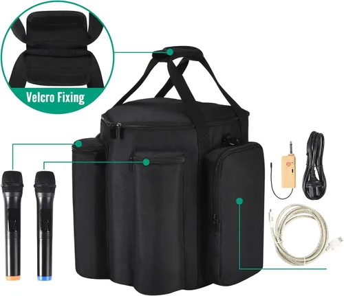 Vista 9 de Estuche de transporte Bolso portátil Estuche de viaje Compatible con Bose S1 Pro+ / S1 Pro Altavoz Bluetooth portátil y micrófono (Negro)