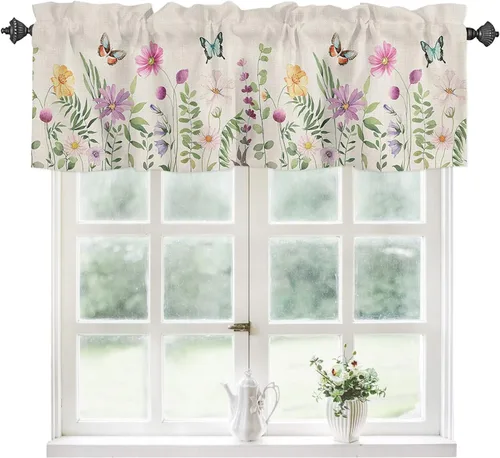 Vista 9 de Cortinas de cocina con muñeco de nieve azul para ventana de baño de cocina
