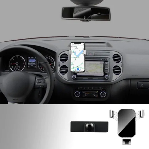 Vista 9 de KUNGKIC Soporte universal para teléfono de automóvil compatible con Volkswagen VW Tiguan 2012 2013 2014 2015 2016 Soporte de teléfono ajustable