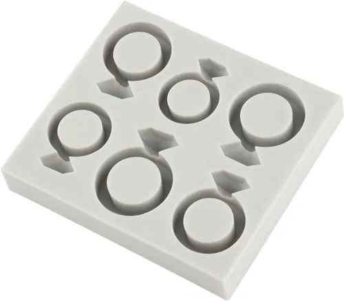 Vista 5 de Molde de silicona para anillo de diamante, anillo de compromiso de boda, molde de fondant de chocolate para el día de San Valentín, decoración