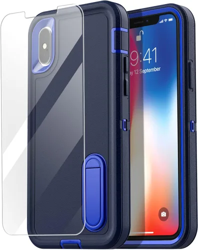 Vista 10 de AICase Funda resistente para iPhone X/XS, resistente de 3 capas de protección de grado militar, a prueba de golpes y caídas, para iPhone X/XS de 5.8
