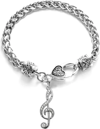 Vista 29 de Inspired Silver - Pulsera de plata con dije personalizado y circonitas cúbicas.