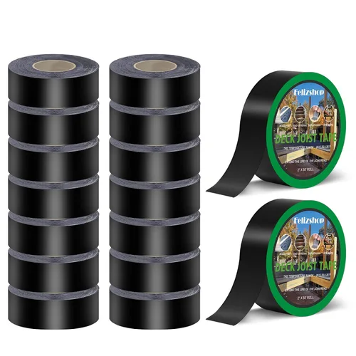 Vista 9 de Cinta de vigueta de cubierta de 2 x 50 pies, cinta adhesiva de butilo para cubierta, impermeable y resistente a la intemperie, cinta intermitente