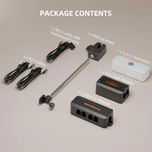 Vista 7 de Kits de Sensor Pro GGS de Spider Farmer, Sensor 4-en-1 de VPD/PPFD/Temp/Humid con Sensor de CO2, para Control de Precisión de Monitoreo Ambiental