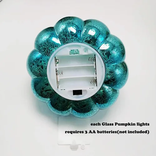 Vista 9 de Mercury Glass Pumpkin Light with Timer, with 10 Fairy Lights Inside,Battery Operated Led Pumpkin Light,Ideal for Halloween Fall Decoration