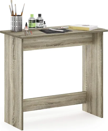 Vista 11 de Furinno Simplistic - Escritorio rústico para computadora de 31 pulgadas, escritorio de oficina pequeño, escritorio rectangular de oficina en casa