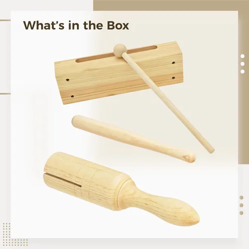 Vista 5 de Portable Percussion Instrument Set – 5 Wooden & 5 Single Tone Blocks, 7.9 X 1.6 X 1.6 Inches, Ideal for Education & Gifting