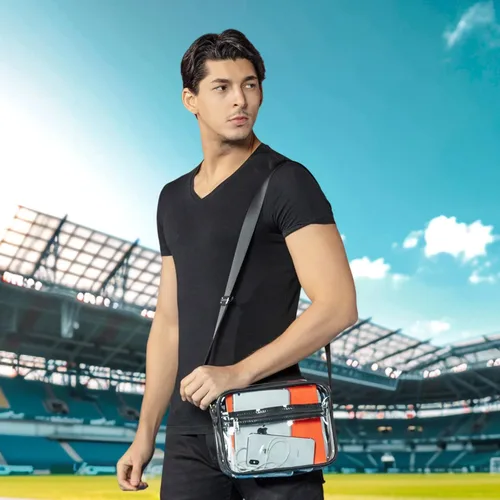 Vista 2 de MAY TREE Clear Bag for Stadium Events Clear Messenger Bag Suitable for Concert Outfits and Sports Events