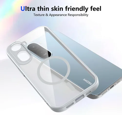 Vista 9 de Funda magnética transparente compatible con Xiaomi 17T, color negro 2 en 1 PC + TPU cubierta de teléfono a prueba de golpes, carcasa protectora