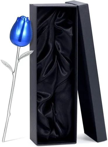 Vista 5 de OIJH Ashes Colgante Joyería Urnas de Perro Acero Inoxidable Cremación Plata y Azul Rosa Flor con Caja Recuerdo Colorido Flor Recuerdo - Plata y Azul