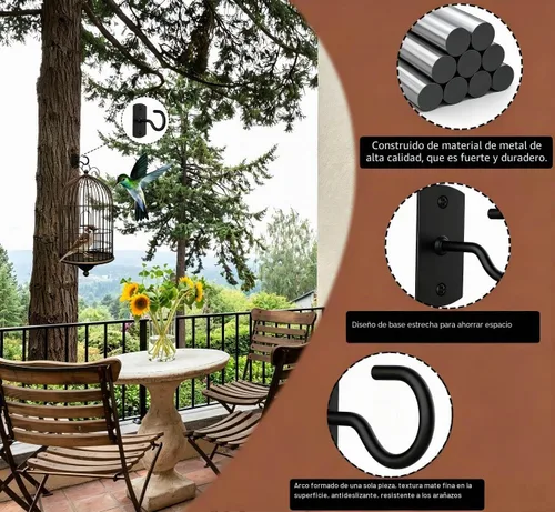 Vista 4 de Ganchos de techo para plantas colgantes, paquete de 2.5 pulgadas, ganchos de pared para plantas, luces, macetas, linternas, comederos de pájaros