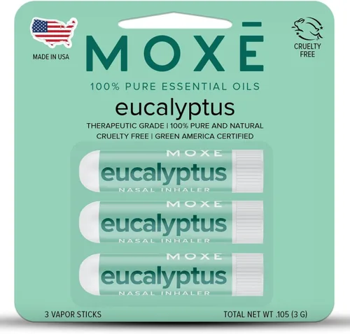 Vista 13 de MOXē - Inhalador nasal de aceite esencial de eucalipto, alivio sinusal y de congestión, relajación diaria, alivio del estrés, aromaterapia