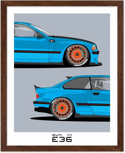Vista 10 de Poster Master Póster de coche – Impresión clásica de coche – Arte de vehículo – Gran decoración de pared de garaje u oficina – 8 x 10 pulgadas