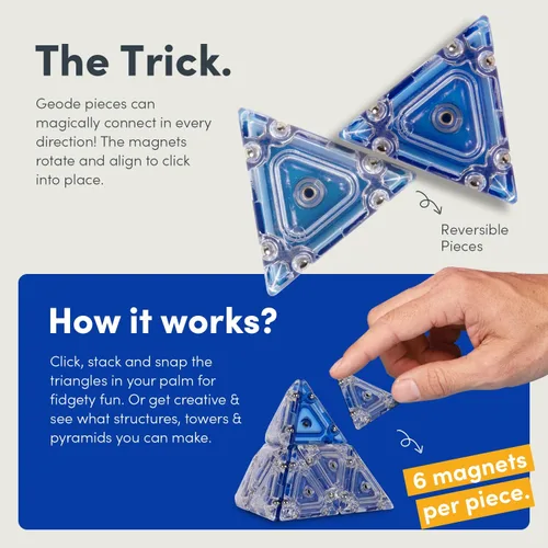 Vista 5 de Speks Geode - Juguete magnético para ansiedad Juguete sensorial de escritorio para adultos y adolescentes a partir de 14 años Regalo para Cobalto