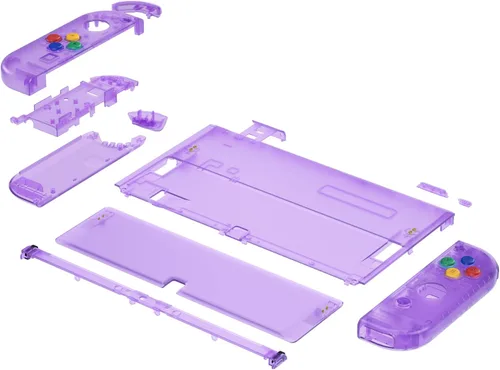 Vista 4 de eXtremeRate DIY Full Set Shell for Nintendo Switch OLED, Replacement Console Back Plate & Kickstand, Custom NS Controller Housing with Full Set