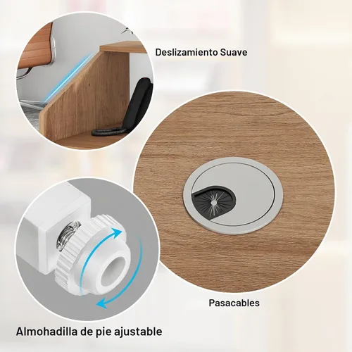 Vista 7 de Tribesigns Escritorio de Recepción con Mostrador, Mesa de Recepción Frontal Moderna con Pasacables, Mostrador de Venta al por Menor de 47 Pulgadas