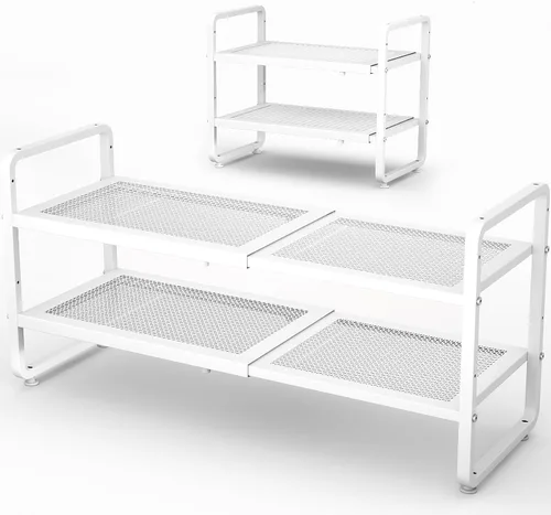Vista 16 de Estante para zapatos SNTD - Organizador de zapatos ampliable para armario, estante de almacenamiento de zapatos de metal ajustable, soporte