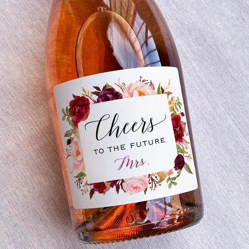 Vista 2 de Felicidades a la futura Sra. - Mini etiquetas para botellas de champán de despedida de soltera, etiquetas impermeables para botellas de vino mini