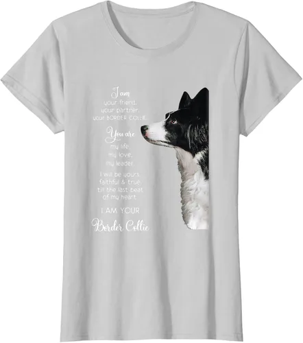 Vista 22 de Funny I Am Your Friend Your Partner Your Border Collie - Camiseta de regalo, Negro, S