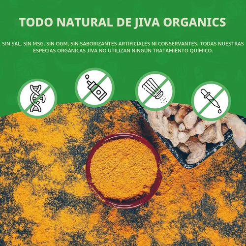 Vista 6 de Polvo de Cúrcuma Orgánica 1 Libra de Jiva Organics - 100% Crudo con Curcumina - Probado en Laboratorio y Reportes Disponibles - Crudo de la India