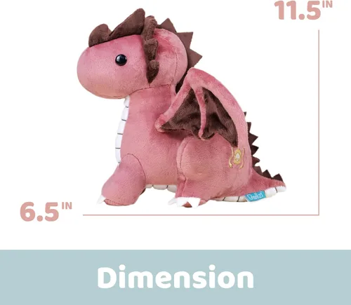 Vista 2 de Bellzi Dragón de fuego – Lindo juguete de peluche de 11.5 pulgadas – Adorable juguete de dragón suave y regalos – Regalo perfecto para niños, bebés